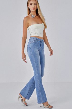 Yan Light Blue Push Up Bootcut Jeans